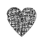 Gray pattern Heart Magnet Front