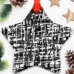 Gray Pattern Star Ornament (two Sides)  by Valentinaart