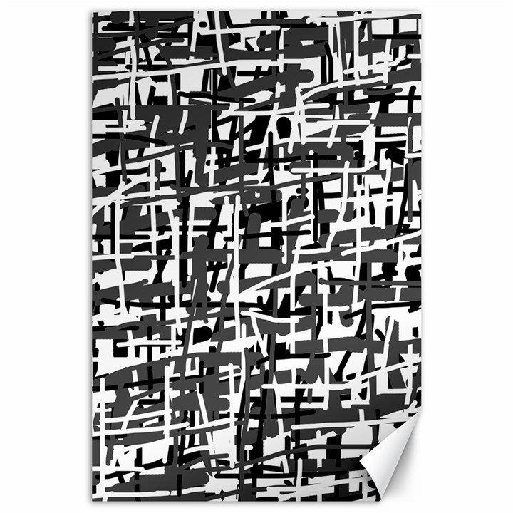 Gray pattern Canvas 24  x 36 