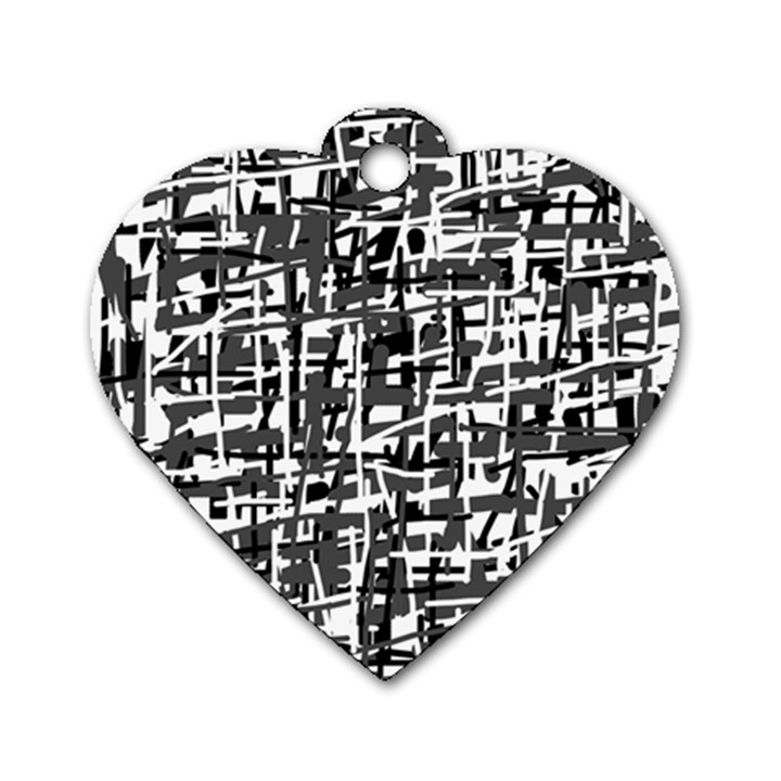 Gray pattern Dog Tag Heart (Two Sides)