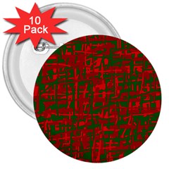 Green And Red Pattern 3  Buttons (10 Pack)  by Valentinaart