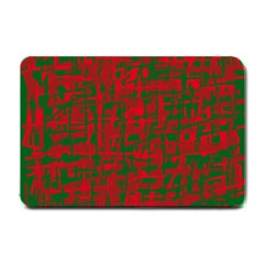 Green And Red Pattern Small Doormat  by Valentinaart