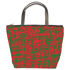 Green And Red Pattern Bucket Bags by Valentinaart