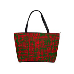 Green And Red Pattern Shoulder Handbags by Valentinaart