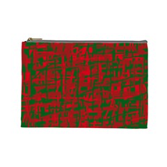 Green And Red Pattern Cosmetic Bag (large)  by Valentinaart