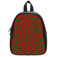 Green And Red Pattern School Bags (small)  by Valentinaart