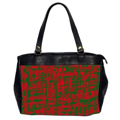 Green And Red Pattern Office Handbags (2 Sides) 