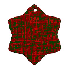 Green And Red Pattern Ornament (snowflake) 