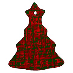 Green And Red Pattern Christmas Tree Ornament (2 Sides)