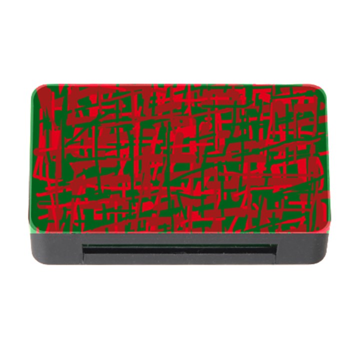 Green and red pattern Memory Card Reader with CF