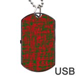 Green and red pattern Dog Tag USB Flash (Two Sides)  Front