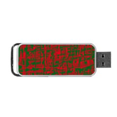 Green And Red Pattern Portable Usb Flash (two Sides) by Valentinaart