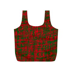 Green And Red Pattern Full Print Recycle Bags (s)  by Valentinaart