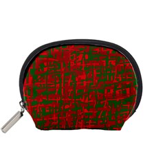 Green And Red Pattern Accessory Pouches (small)  by Valentinaart