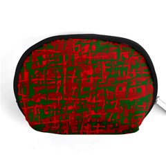 Green And Red Pattern Accessory Pouches (medium)  by Valentinaart