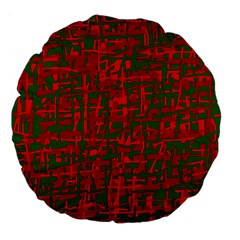 Green And Red Pattern Large 18  Premium Flano Round Cushions