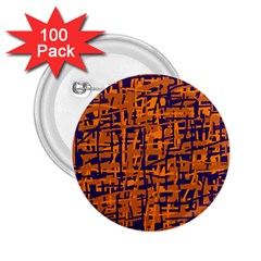 Blue And Orange Decorative Pattern 2 25  Buttons (100 Pack)  by Valentinaart