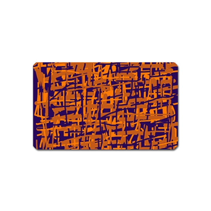 Blue and orange decorative pattern Magnet (Name Card)