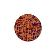 Blue And Orange Decorative Pattern Golf Ball Marker