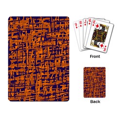 Blue And Orange Decorative Pattern Playing Card