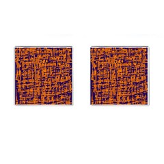 Blue And Orange Decorative Pattern Cufflinks (square)