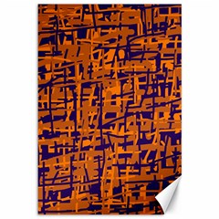 Blue And Orange Decorative Pattern Canvas 12  X 18  