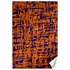 Blue And Orange Decorative Pattern Canvas 24  X 36  by Valentinaart