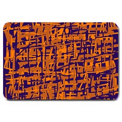 Blue And Orange Decorative Pattern Large Doormat 