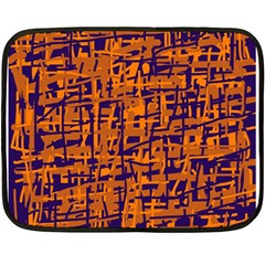 Blue And Orange Decorative Pattern Fleece Blanket (mini)