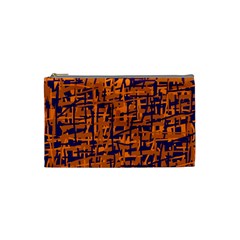 Blue And Orange Decorative Pattern Cosmetic Bag (small) 