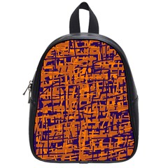 Blue And Orange Decorative Pattern School Bags (small) 