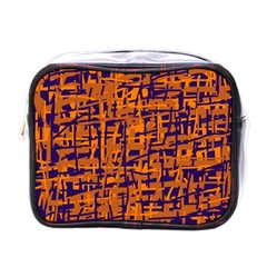 Blue And Orange Decorative Pattern Mini Toiletries Bags