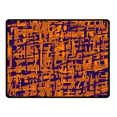 Blue And Orange Decorative Pattern Fleece Blanket (small)