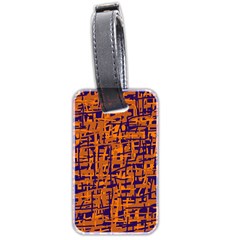 Blue And Orange Decorative Pattern Luggage Tags (two Sides)