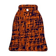 Blue And Orange Decorative Pattern Bell Ornament (2 Sides)