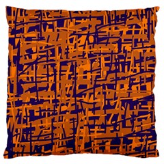 Blue And Orange Decorative Pattern Large Cushion Case (two Sides) by Valentinaart