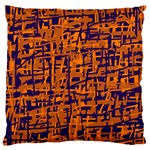 Blue and orange decorative pattern Large Cushion Case (Two Sides) Front