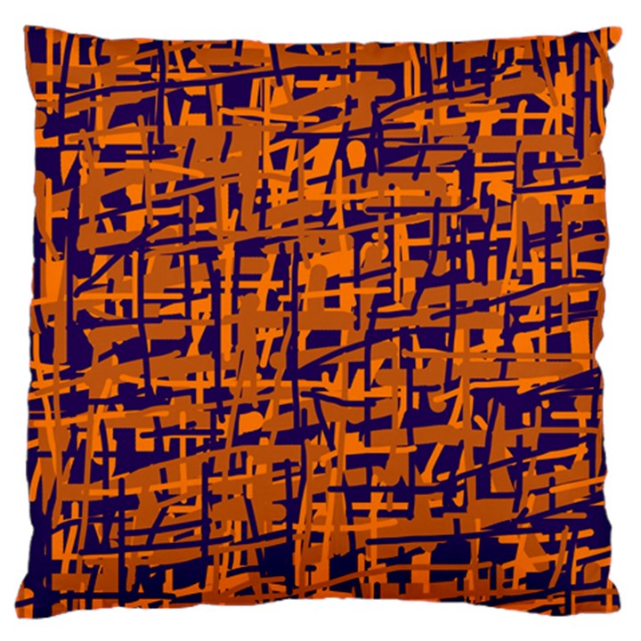 Blue and orange decorative pattern Large Cushion Case (Two Sides)