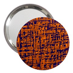 Blue And Orange Decorative Pattern 3  Handbag Mirrors