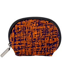 Blue And Orange Decorative Pattern Accessory Pouches (small)  by Valentinaart