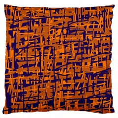 Blue And Orange Decorative Pattern Standard Flano Cushion Case (one Side)