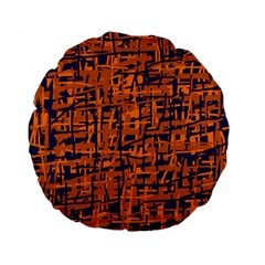 Blue And Orange Decorative Pattern Standard 15  Premium Flano Round Cushions