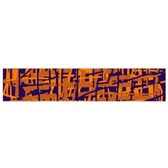 Blue And Orange Decorative Pattern Flano Scarf (small)