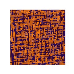 Blue And Orange Decorative Pattern Small Satin Scarf (square)