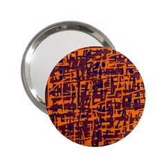 Orange And Blue Pattern 2 25  Handbag Mirrors