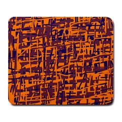 Orange And Blue Pattern Large Mousepads