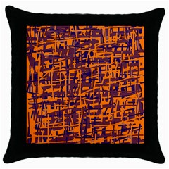 Orange And Blue Pattern Throw Pillow Case (black)