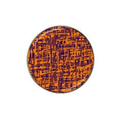 Orange And Blue Pattern Hat Clip Ball Marker (4 Pack)