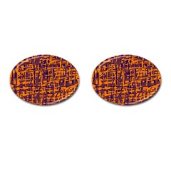 Orange And Blue Pattern Cufflinks (oval)