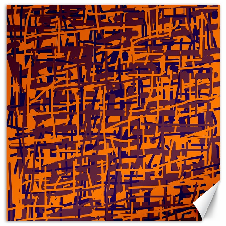 Orange and blue pattern Canvas 20  x 20  